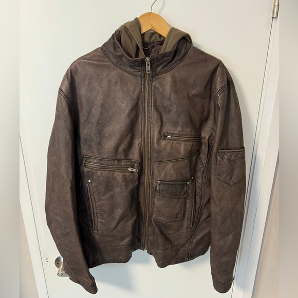 Men’s Danier Brown Leather Jacket - Size XXL - Picture 4 of 5